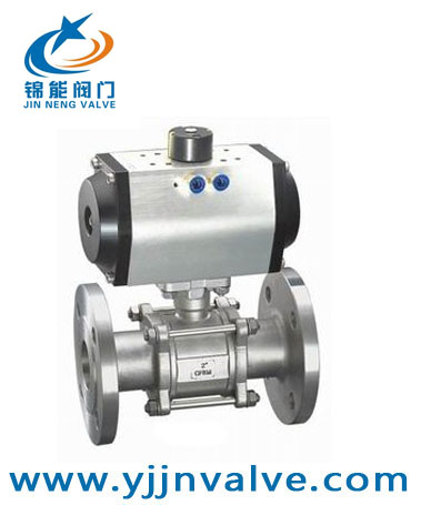 Q641F气动三片式法兰球阀